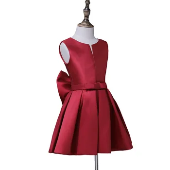 FADISTEE Karstā pārdošanas Puķu Meitene Komūniju Kleita-line satīna kleitas cute bow-line meitene kleita