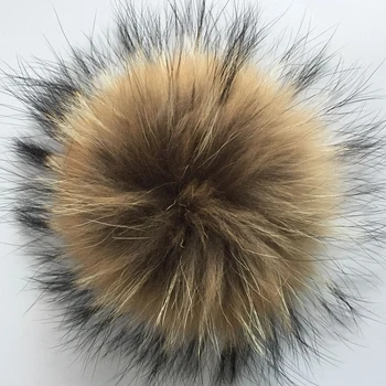Fashoin 2019 nekustamā jenots kažokādas pūkains pompon dabīgas un īstas lapsas kažokādas pom pom 15cm sieviešu cepures ziemas cepures aksesuāri