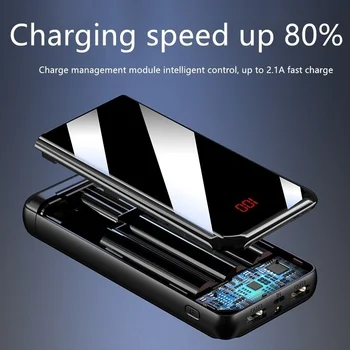 Fast Charger pover bankas Xiaomi iphone 7 8 X pro Bluetooth austiņas Power Bank 30000mAh Powerbank Ārējo Akumulatoru Portatīvo