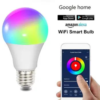 Fcmila Smart Wifi Spuldzes LED Krāsains Spuldzes Tālvadības Laiks 10W Gaismas Intensitāti Home Gaismas Amazon/Alexa/Google Home/Siri/IFTTT