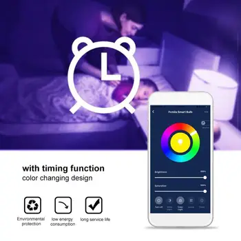 Fcmila Smart Wifi Spuldzes LED Krāsains Spuldzes Tālvadības Laiks 10W Gaismas Intensitāti Home Gaismas Amazon/Alexa/Google Home/Siri/IFTTT