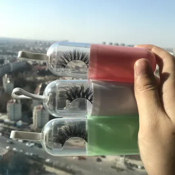 FDshine Karstā Pārdošanas Regulāri 3D Reālā Ūdeļu Skropstas ar Nelielu Tableti, Pudeļu plaukti 16-22mm Viltus Skropstu Pārdevējs