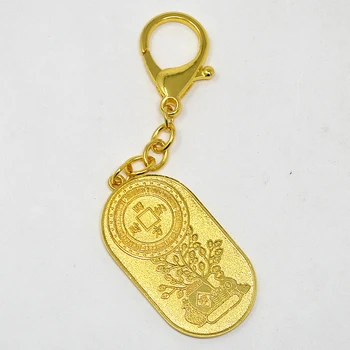 Feng Shui Bagātības Ienākumu Gūšanas Zelta Karājas Keychain W4293