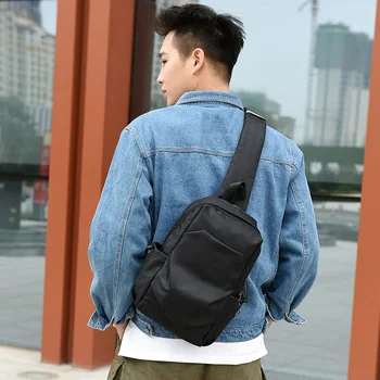 Fengdong mazo anti theft krūtīm spilvenu linga pārrobežu ķermeņa somas vīriešu viegls mini sporta soma, usb maksas bagpack vīriešiem messenger somas