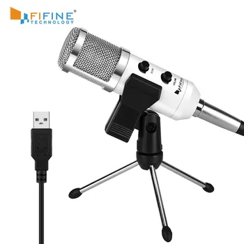 Fifine USB Mikrofonu un Plug & Play Kondensatora Mikrofons DATORU/Datoru Podcasting viena līnija, sapulču sevi studioRecording (K056)