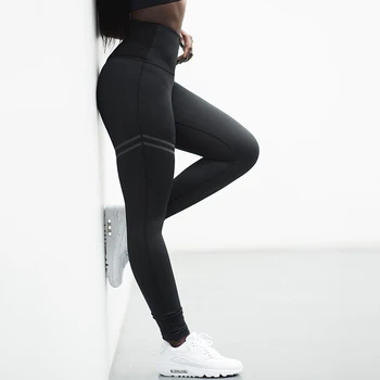 Fitnesa Apģērbs Sieviešu Elastīgs Sporta Zeķes Svītru Izdrukāt Treniņu Legging Push Up Leggins DropShip
