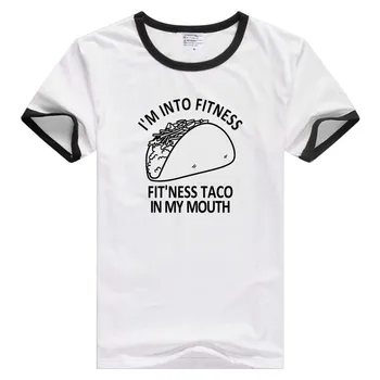 Fitnesa Taco Smieklīgi Meksikas Pārtikas īsām piedurknēm gadījuma Vīriešu, Sieviešu T-krekls Ērti T Atdzist Drukāt Topi Modes Tees GA991