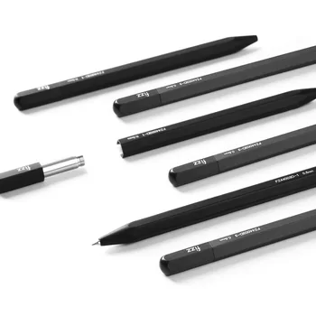 Fizz Daudzstūru Krāsas Alumīnija Metāla Pildspalva Daudzstūru Rotējošo 0.5 mm Gēla Pildspalva Parakstīšanas Pildspalvu Gluda Rakstīšanas Melnu Tinti