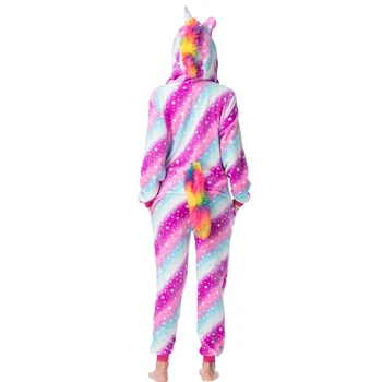 Flaneļa Komplekts Kigurumi pieaugušo Dzīvnieku pijama Unicorn pidžamas Sieviešu Cosplay pyjama Totoro Dūriens Onsie Sleepwear Ziemassvētku Puse