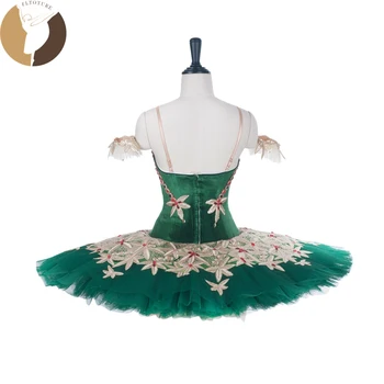 FLTOTURE AT1285 Klasiskā Baleta Pankūku Tutu Baleta Deju Skatuves Tērpiem Pasūtījuma Zaļā Krāsa Tutu Svārki Don Quixote Valkā