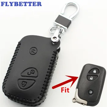 FLYBETTER Īstas Ādas 3Button Smart Key Gadījumā Vāks Lexus ES250/RX270/RX350/GX460/GS350/IS250 Auto Stils L2108