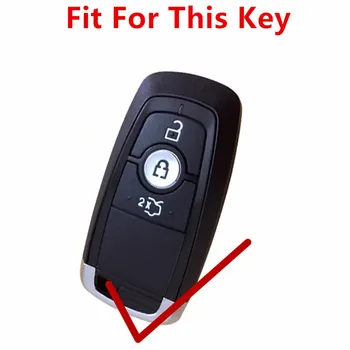 FLYBETTER Īstas Ādas 3Button Tālvadības Smart Key Gadījumā Vāks Jaunu Ford Mondeo/Edge Car Styling (B) L68