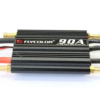 Flycolor 90A Brushless ESC, lai RC Laivu 2-6S ar 5.5 V/5A BEC