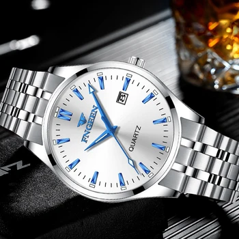 FNGEEN Skatīties Cilvēks 2020. Gadam, Modes Luksusa Rokas pulksteni Tērauda Ūdensizturīgs Vīriešu Pulkstenis Datums Saat Vienkārši Skatīties Erkek Kol Saati Vīriešu Pulksteņi