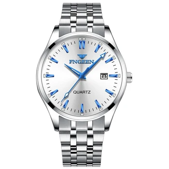 FNGEEN Skatīties Cilvēks 2020. Gadam, Modes Luksusa Rokas pulksteni Tērauda Ūdensizturīgs Vīriešu Pulkstenis Datums Saat Vienkārši Skatīties Erkek Kol Saati Vīriešu Pulksteņi