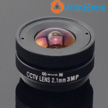 Focusafe Jaunu 3 Megapikseļu 2.1 mm Fixed Iris Objektīvs CS Mount CCTV Lens Platu skata leņķi 133degree 1/2.7