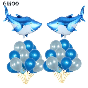 Folijas gaisa Balons, Lielo Okeāna Dzīvnieku Haizivs Hēlija Balonu 12inch Lateksa Okeāna Motīvu Rotaļlietu Dzimšanas dienas svinības Apdare Balons, Haizivs