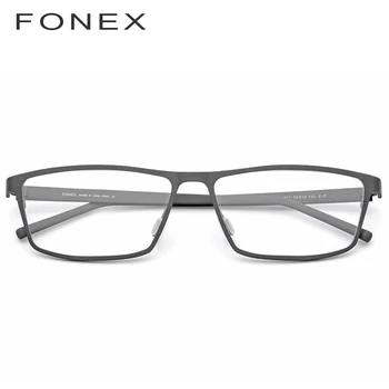 FONEX Tīra Titāna Brilles Rāmis Recepšu Brilles Vīriešiem Laukumā Tuvredzība, Optiskās Brilles Rāmis Japāna Briļļu 871