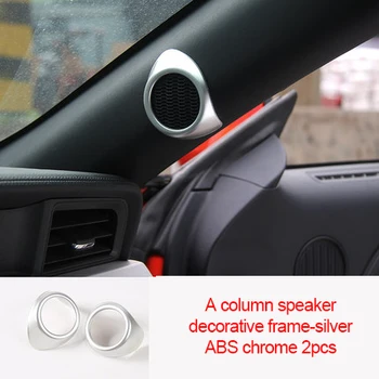 Ford Mustang-2020 sarkana ABS chrome oglekļa šķiedras kolonnas skaļrunis dekoratīvs rāmītis sudraba 2gab