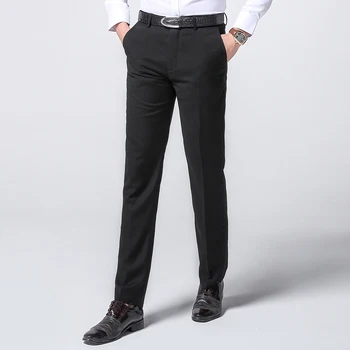 Formālās bikses vīriešu biznesa sociālo bikses Slim taisni darba bikses vīriešu Uzvalku Bikses Garuma bikses klasiskās Vīriešu bikses Birojs