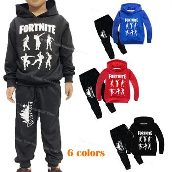 Fortnites Kids Apģērba Komplekti 2-16Y Spēle Hoodies Print Drēbes Zēniem Topi Džemperis + Bikses Bikses 2gab Uzvalks Dāvanas Toddler Apģērbs