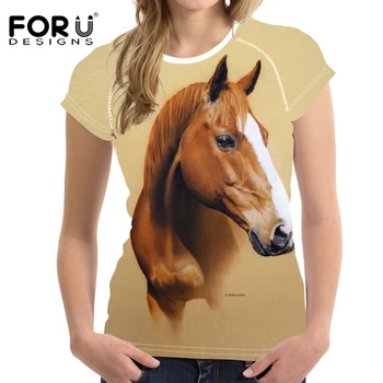 FORUDESIGNS 2018. gada Vasarā, T Krekls Sievietēm Gadījuma T-krekls Smieklīgi 3D Zirgu Gadījuma Sievišķīgs sporta Krekls Krekli Crossfit Topi Ropa Mujer