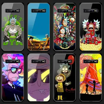 Forši, Smieklīgi Karikatūra Anime Rick Morty Telefonu Gadījumā Rūdīta Stikla Samsung S20 Plus S7 S8 S9 S10E Plus Piezīme 8 9 10 Plus A7 2018