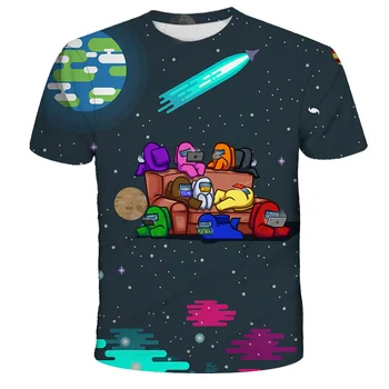 Forši, Starp Mums Impostor Drukāt 3D T Krekls Vasaras Modes Īsām Piedurknēm t-veida Topi Bērniem Anime Harajuku Mazulis Zēni Streetwear T-Krekls