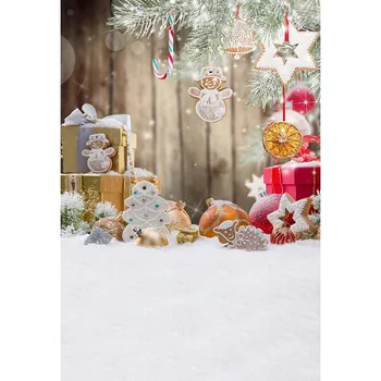 Foto Fona Ziemassvētku Sniegs, Sniegpārslas Dāvanu Bērnu Backdrops Photocall Photobooth Fotogrāfijas Fons