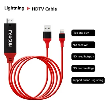 FOXSUN Zibens HDMI Kabeli un Adapteri iPhone Lightning Digitālo AV Adapteri 1080P MHL-HDMI Pārveidotājs iPhone 8/7/6
