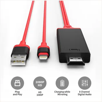 FOXSUN Zibens HDMI Kabeli un Adapteri iPhone Lightning Digitālo AV Adapteri 1080P MHL-HDMI Pārveidotājs iPhone 8/7/6