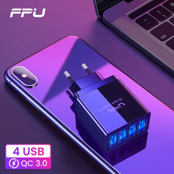 FPU Ātri Uzlādēt 3.0 48W QC 3.0 QC3.0 Ātru Lādētāju, USB Portatīvās Sienas Mobilo Tālruņu Lādētāju iPhone Xiaomi A3 Samsung S10 Plus