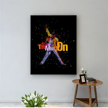 Freddie Mercury Rock n Roll Art Sienas, Attēlus Plakātu Izdrukas Audekls Māksla bez rāmīša Gleznas Dekorēšana Mūsdienu Mājas Dekoru Cuadros
