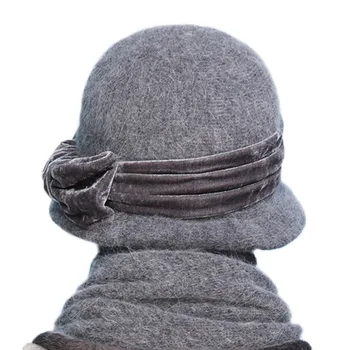 FS Sieviešu Vilnas Trušu Kažokādas Trikotāžas Fedora Cepuri Modes Vintage Platām Malām, Sieviešu Ziemas Cepures Kakla Siltāks Cepurīte Ar Šalli