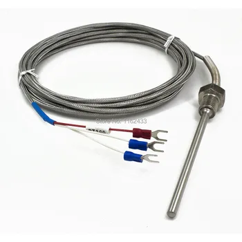 FTARP09 PT100 tipa 3m metāla pīts kabelis 100mm zondes galvu RTD temperatūras sensors