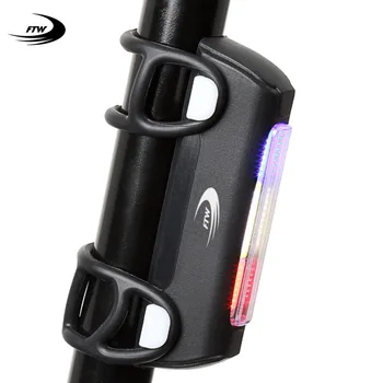 FTW USB Lādējamu Velosipēdu Astes Gaismas Velosipēdu Aizmugures Atpakaļ Gaismas 7 režīms 3 krāsu Ūdensizturīgs Nakts Velo drošības LED Lampas TL2231