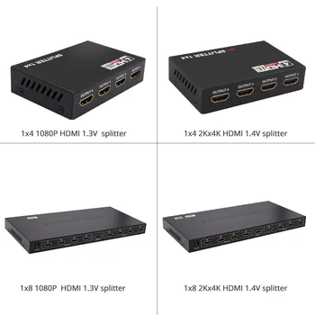 Full HD HDMI Splitter 2K*4K Video HDMI 1X4 1X8 Dalīts 1 4/8 Ārā Duālais Displejs Barošanas Nav Slēdzis HDTVDVD