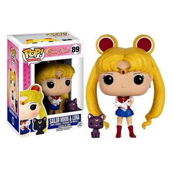 Funko Pop Sailor Moon Luna Chibi Urāns, Plutons, Saturns Chibiusa Meiou Setsuna Kaiou Michiru vinila Attēls lelle, Modelis, Rotaļlietas, bērnu dāvanu