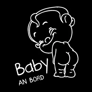 Funny Baby bortdators / Maršruta Nosaukums Bērnu Auto Uzlīme Atpakaļskata Spogulī, Auto Stils Aksesuāri Vinila Motociklu Decal PVC 16cm*16cm