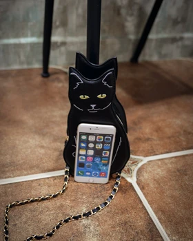 Funny Kaķis Somā Sieviešu Meitene 2016 Ielu Modes Dzīvnieku Kaķēns Gudrs, Foršs Unikālu Jautri Pārrobežu Ķermeņa Riņķa Soma Bezmaksas piegāde