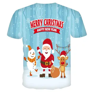 Funny Ziemassvētku t-krekli vīriešiem Ziemassvētku t-krekli Ikdienas Santa Claus t-krekls 3d sniegavīrs drukāt grupa t-krekls uzdrukāts īsām piedurknēm