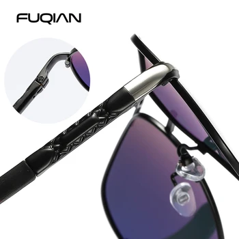 FUQIAN Luksusa Izmēģinājuma Polarizētās Saulesbrilles, Vīriešu Augstas Kvalitātes Metāla Anti-glare Braukšanas Vīriešu Saules Brilles Sievietēm, Āra Ieplests UV400