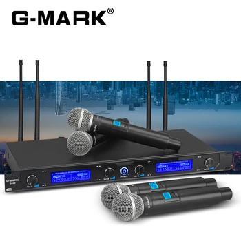 G-MARK G440 Bezvadu Mikrofonu Sistēma Professional 4 Kanālu Dinamiskais Rokas Mikrofons Karaoke Puses Posmā