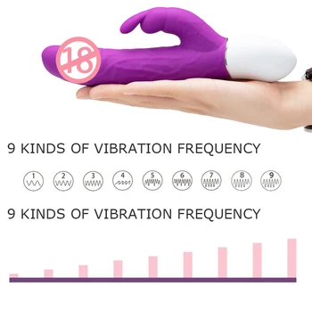 G Spot Trušu Vibrators Pieaugušo Seksa Rotaļlietas ar Zaķa Ausis Klitora Stimulācija,Dildo Vibratoru Clit Stimulators Kluss Dual Mehānisko