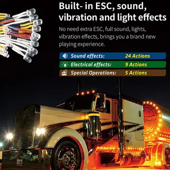 G. T. Jauda Apgaismojums Balss Vibrācijas Sistēma PRO APLIKĀCIJU Kontroli par RC Auto Daļas Container Truck Vadības bloku, Valdes ESC Režīmā 2020 jaunas