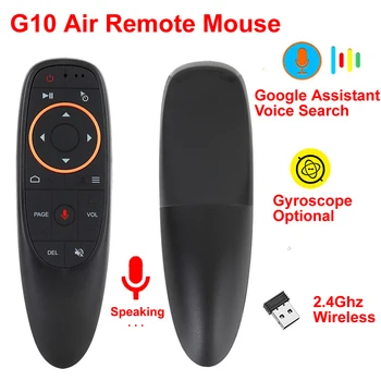 G10 Balss Gaisa Pele 2,4 GHz Bezvadu Balss Tālvadības pults (IS) Mācību 6-ass Žiroskops Google Voice Search Android TV Box PC