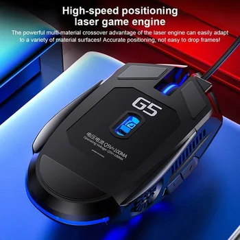 G5 Profesionāli Ergonomiski Spēļu Pele 7 Krāsu Elpošanas Apgaismojums USB Vadu Silent Mouse Gamer 3200 Dpi Peles PC/Laptop
