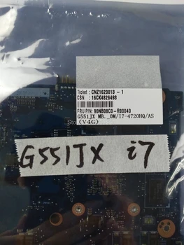 G551JX Mātesplati i7-4720HQ GTX 950 Par Asus G551J G551JX G551JW Klēpjdators mātesplatē G551JX Mainboard G551JX Mātesplati testa ok