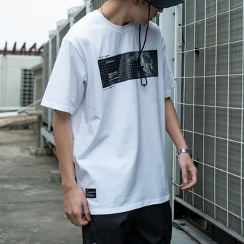 Gadījuma T Krekls Vīriešiem Streetwear print T-Krekls Hip hop Brīvs T krekli 2020. gada Vasaras melns balts ar Īsām Piedurknēm Tees modes Kokvilnas topi
