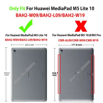 Gadījumā Huawei MediaPad M5 lite 10 BAH2-L09/W09/W19 10.1